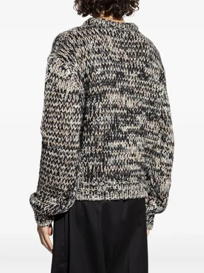 Lemaire Wool-blend Melange Sweater In Gray