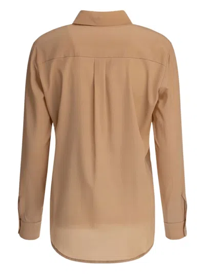 Sleep No More Silk-elastane Blend Shirt With Classic Collar In Neutral