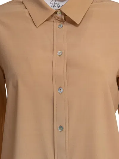 Sleep No More Silk-elastane Blend Shirt With Classic Collar In Neutral