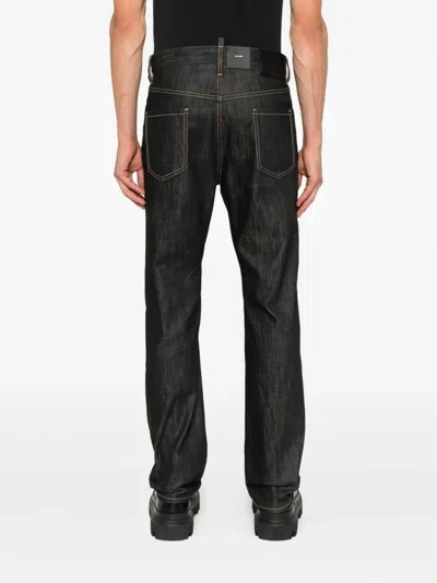 Dsquared2 Straight-leg Denim Jeans With Cotton-elastane Blend In Black