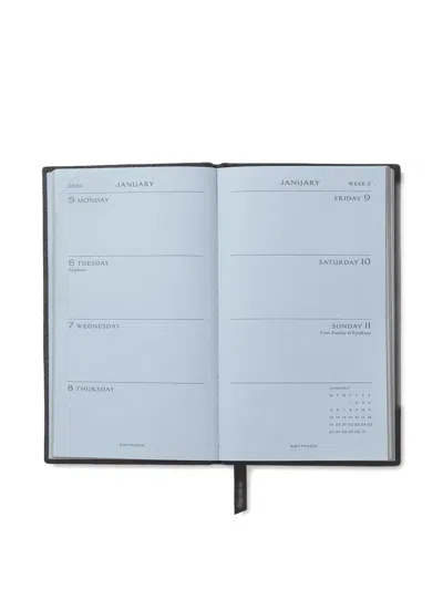 Smythson Panama Leather Weekly Diary 2026 In Black
