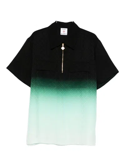 Casablanca Shirt With All-over Monogram Print In Black