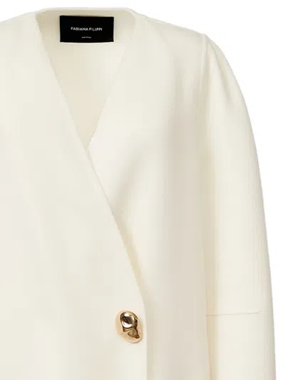 Fabiana Filippi Cashmere Wrap Coat In White