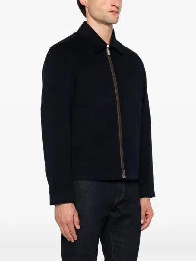 Paul & Shark Stylish Short Jacket Point Collar Side Pockets In Black