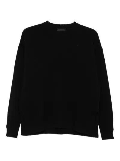 Roberto Collina Black Wool Crew-neck Sweater In Black