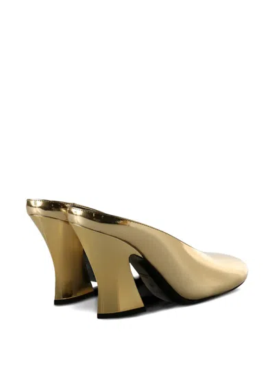 Givenchy Mule With Sculpted Heel In Leather Mirror Effect In Gold