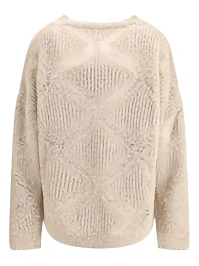 Giorgio Armani Women V-neck Cashmere And Alpaca Blend Sweater In Neutral