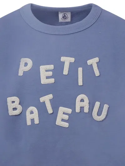 Petit Bateau Letter-patch Sweatshirt In Blue