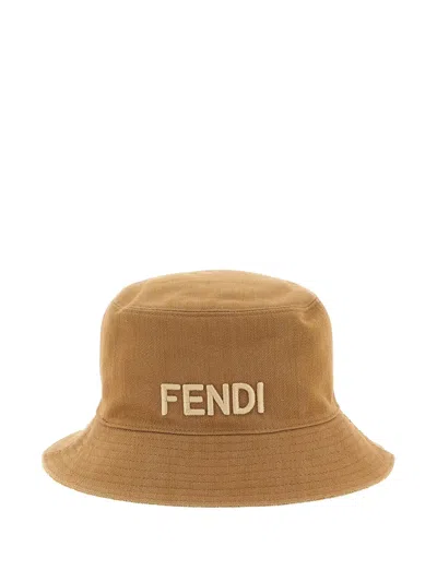 Fendi Ff-pattern Reversible Bucket Hat In Yellow