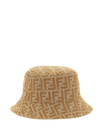 Fendi Ff-pattern Reversible Bucket Hat In Yellow