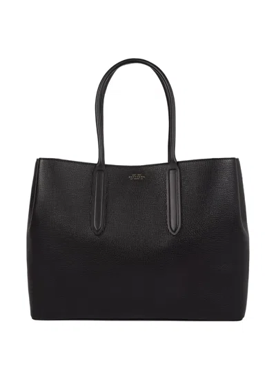 Smythson Womens Black Ludlow Small Day Leather Tote Bag