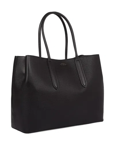 Smythson Womens Black Ludlow Small Day Leather Tote Bag