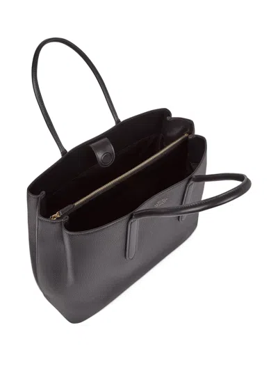 Smythson Womens Black Ludlow Small Day Leather Tote Bag