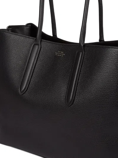 Smythson Womens Black Ludlow Small Day Leather Tote Bag
