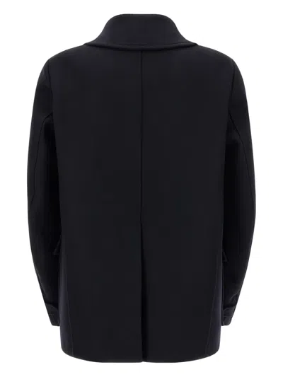 Dsquared2 Wool Coat With Button Detailing And Pockets In Black