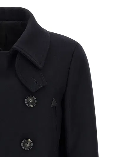 Dsquared2 Wool Coat With Button Detailing And Pockets In Black