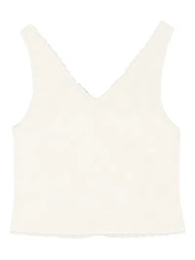Callipygian V-neck Tank Top In White