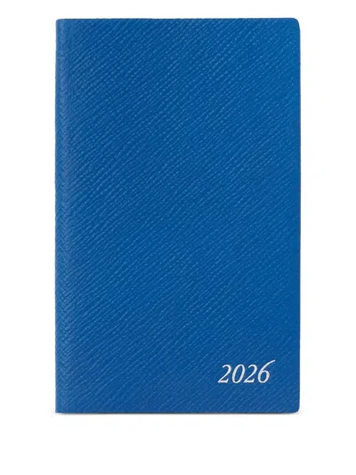 Smythson Panama Leather Weekly Diary 2026 In Blue