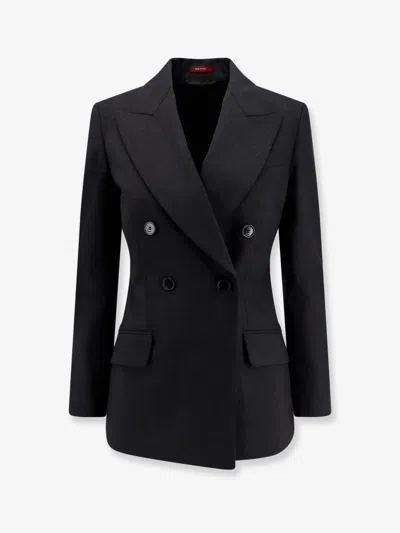 Gucci Womens Ardesia Grey Peak-lapel Double-breasted Wool Blazer In Blue