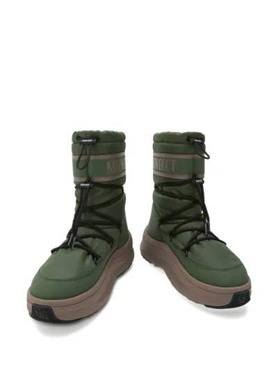 Moon Boot Drawstring-fastening Rain Boots In Green