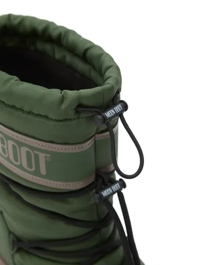 Moon Boot Drawstring-fastening Rain Boots In Green