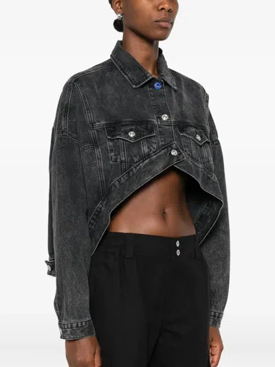 Karl Lagerfeld Button-fastening Denim Jacket In Black