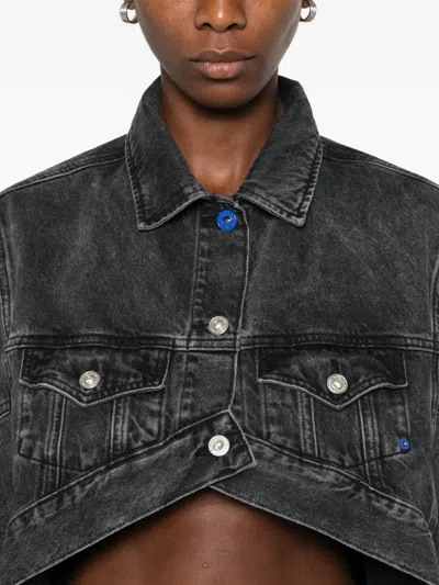 Karl Lagerfeld Button-fastening Denim Jacket In Black