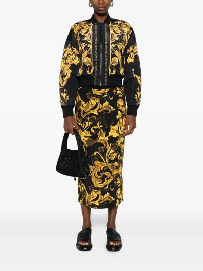 Versace Jeans Couture "porcelain Baroque" Jacket In Black