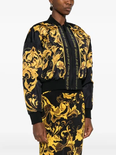 Versace Jeans Couture "porcelain Baroque" Jacket In Black