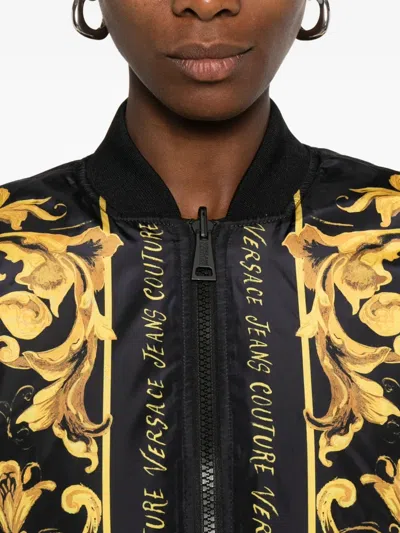 Versace Jeans Couture "porcelain Baroque" Jacket In Black