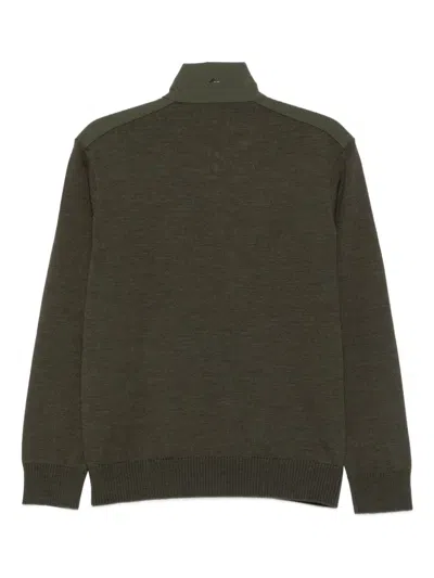Paul & Shark Half-zip Wool Sweater In Green