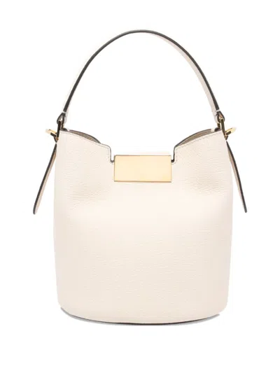 Marni Medium Trunkaroo White Leather Shoulder Bag In Neutral