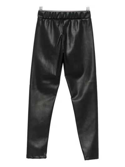 Msgm Eco Leather Leggings Girl In Black