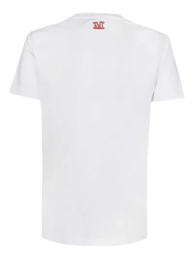 Max Mara Embroidered-coral T-shirt In White