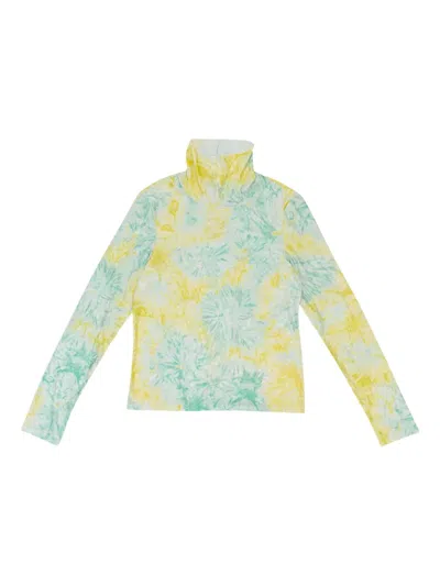 Callipygian Tie-dye Turtleneck Top In Multi