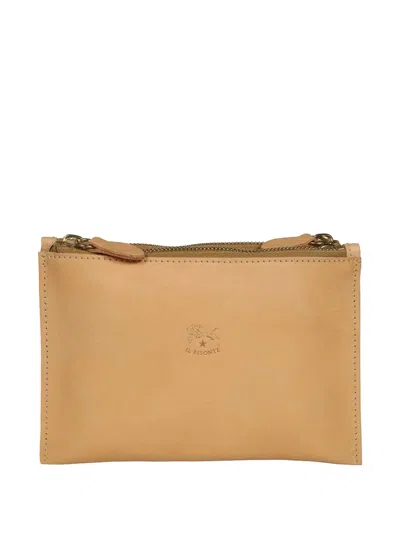 双拉链皮质手拿包