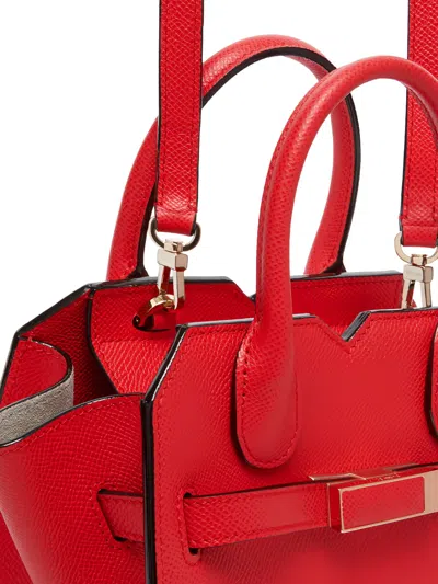 Valextra Milano Buckle Detachable-strap Shoulder Bag In Red
