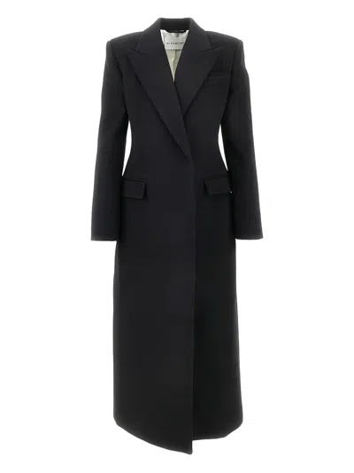 Givenchy Wool Coat With Double Breasted Design In Black