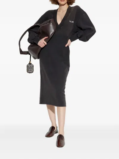 Attico American Fleece Dress In Gray