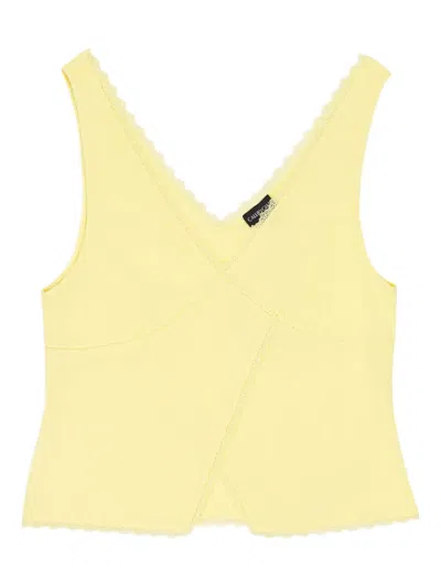 Callipygian V-neck Tank Top In Yellow