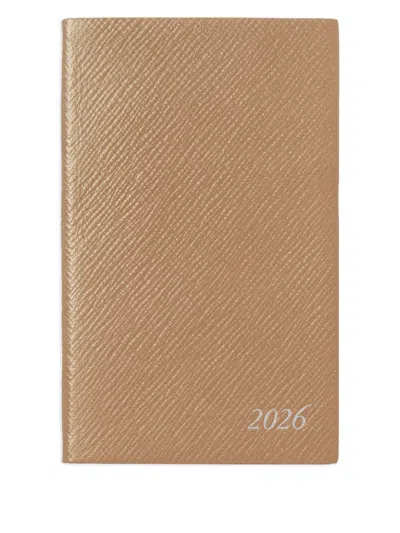 Smythson Panama Leather Weekly Diary 2026 In Brown
