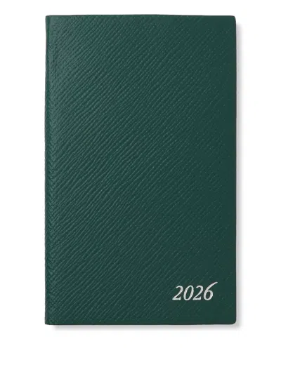 Smythson Panama Leather Weekly Diary 2026 In Green