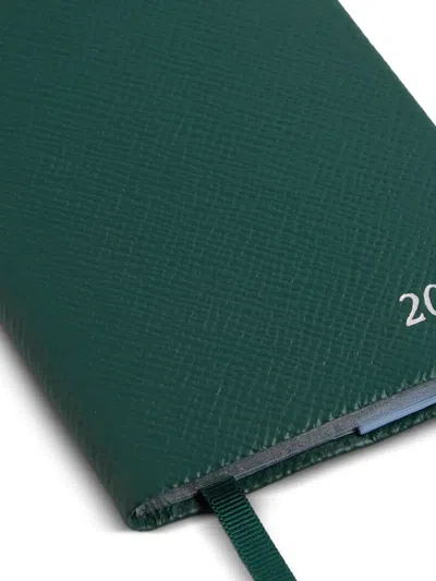 Smythson Panama Leather Weekly Diary 2026 In Green