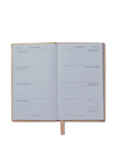 Smythson Panama Leather Weekly Diary 2026 In Brown