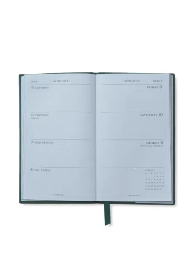 Smythson Panama Leather Weekly Diary 2026 In Green
