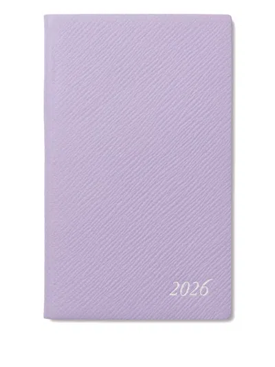 Smythson Panama Leather Weekly Diary 2026 In Purple