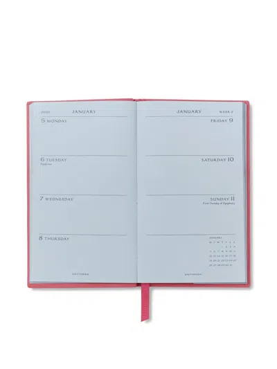 Smythson Panama Leather Weekly Diary 2026 In Red