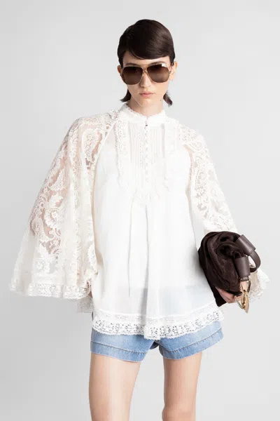 Zimmermann White Lace Shirt In White