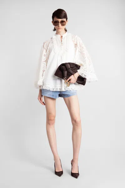 Zimmermann White Lace Shirt In White