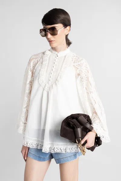 Zimmermann White Lace Shirt In White